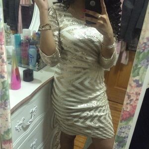 Gold sequin dress